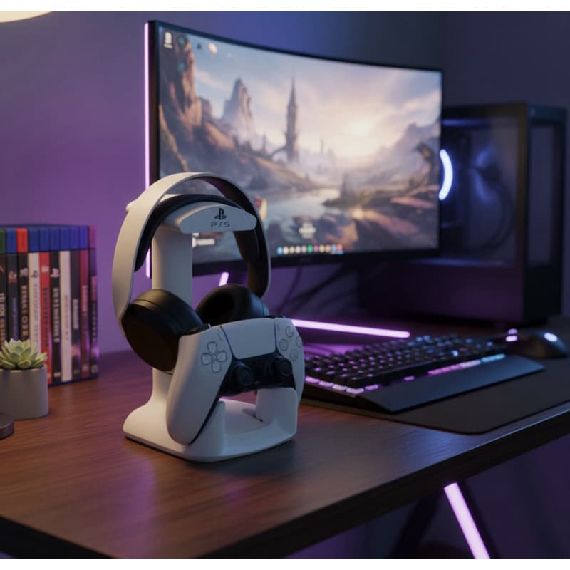 Suporte Para Controle E Headset Ps5 E Ps4