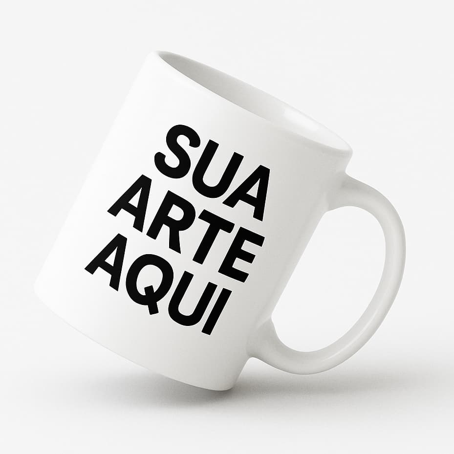 CANECA CERÂMICA BRANCA PERSONALIZADA COM SUA ARTE, 325ML, 1UN