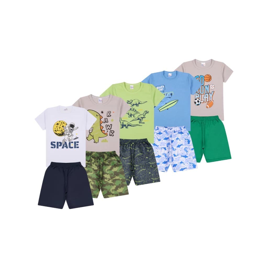 CONJUNTO SORTIDO MASCULINO - VERÃO PREMIUM 100% ALGODÃO