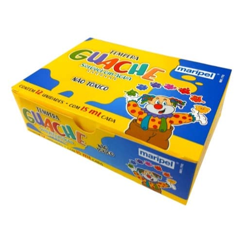 Tinta Guache 15ml 12 Cores Estojo Maribel Colorido