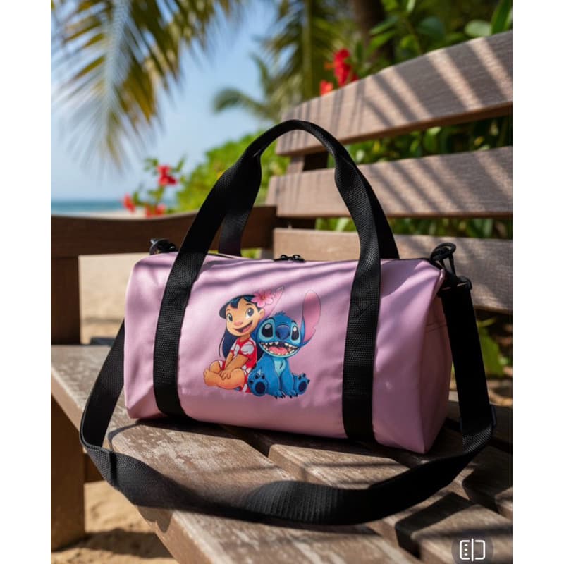 Bolsa Mochila Esportiva Academia com Alça Trasversal Mochila De mão Anime Lilo Stitch Mala De Treino Promoção