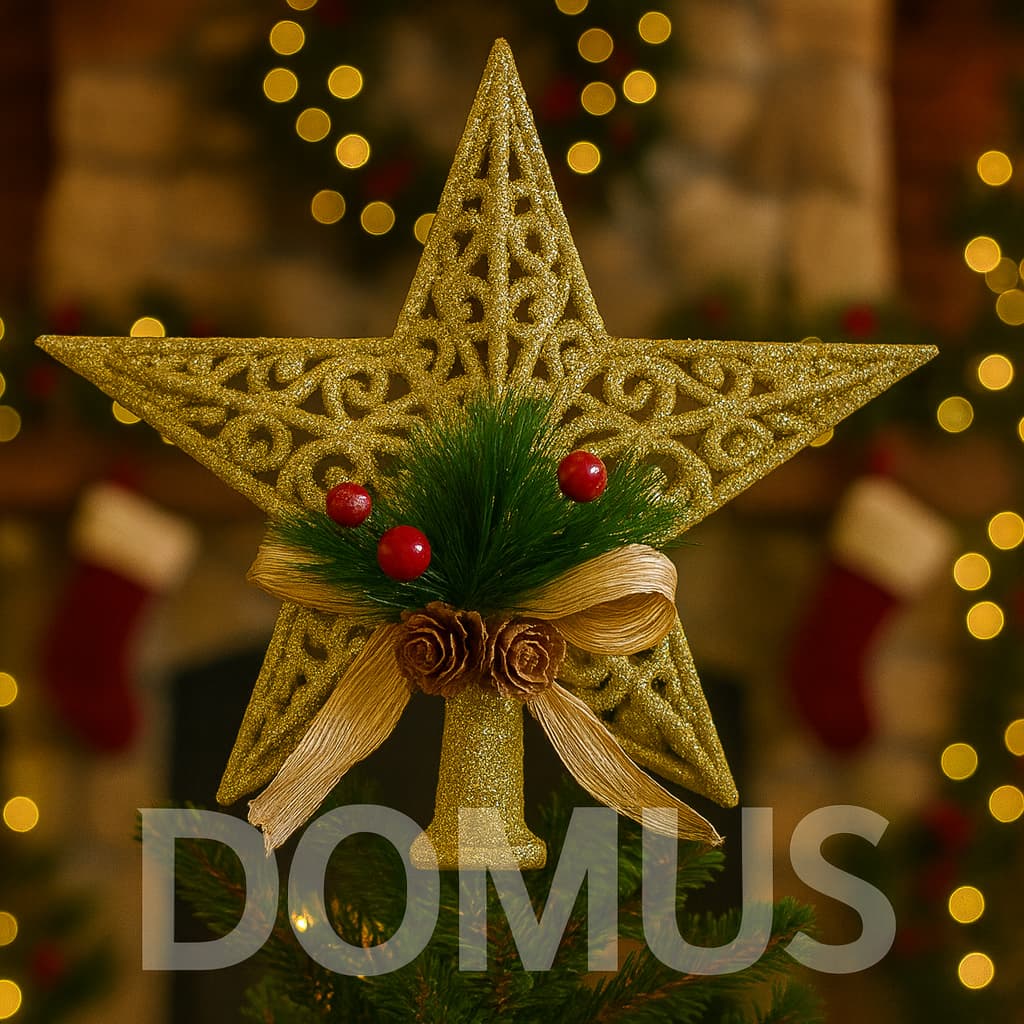 Estrela Ponteira Vazada Para Árvore De Natal Enfeite de Natalino Decoração