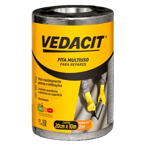 Manta Asfáltica Auto Adesivo Aluminio 20cm x10m Vedacit