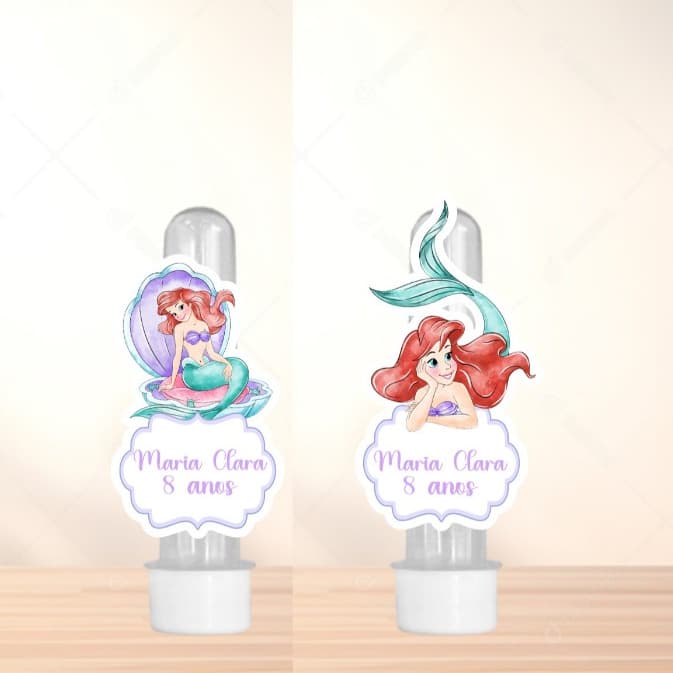 Aplique para Tubete SEREIA ARIEL AQUARELA / Personalizado/ Festa | lembrancinha