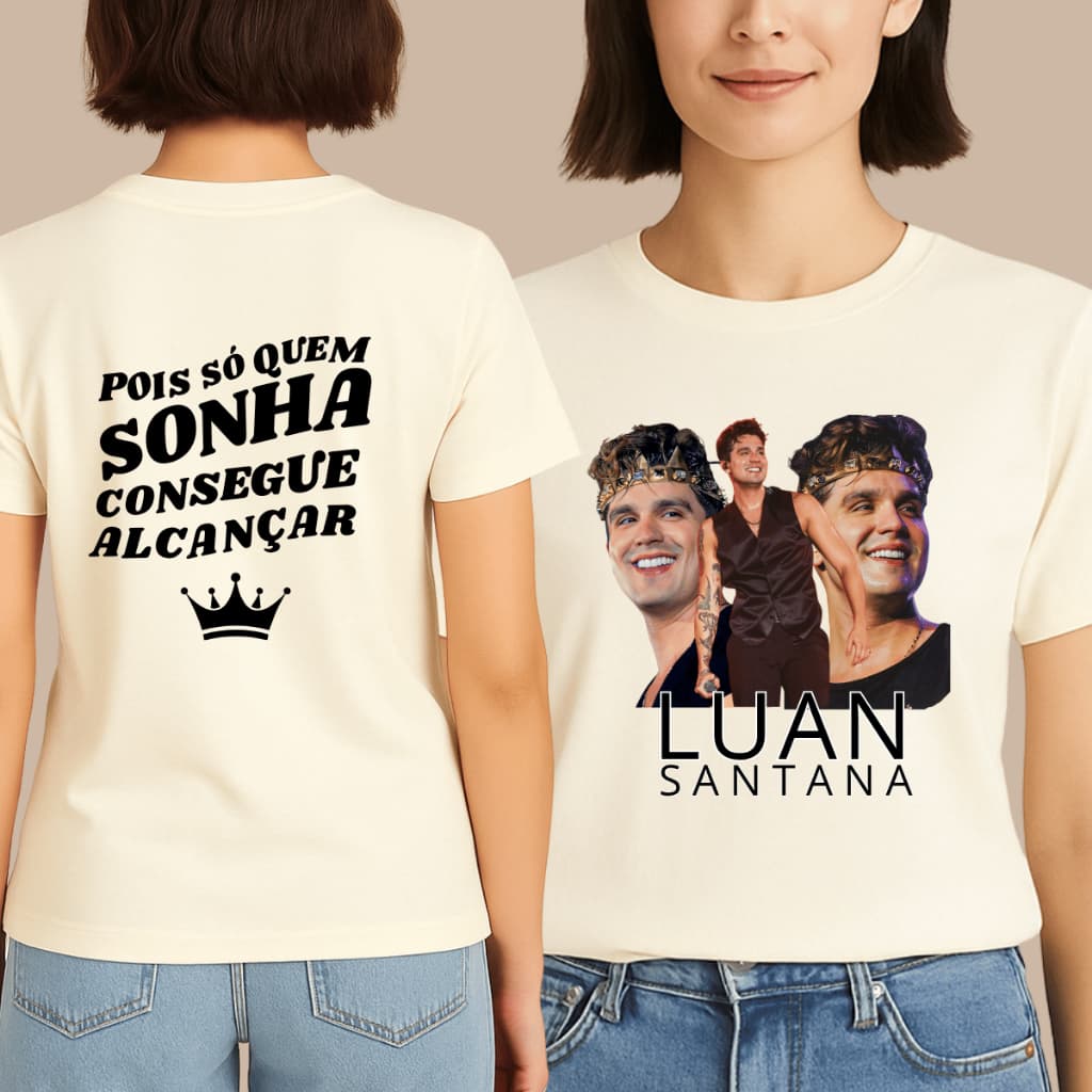 Camiseta Unissex Luan Santana Luanete FRASES Show Registro Histórico Turnê Curitiba | Do P ao G5