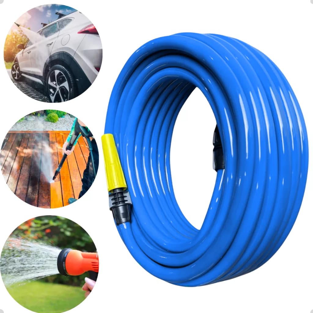 Mangueira Jardim Reforçada Flexível Azul | 7 a 50 Metros | Com Conectores + Brinde | Envio Imediato