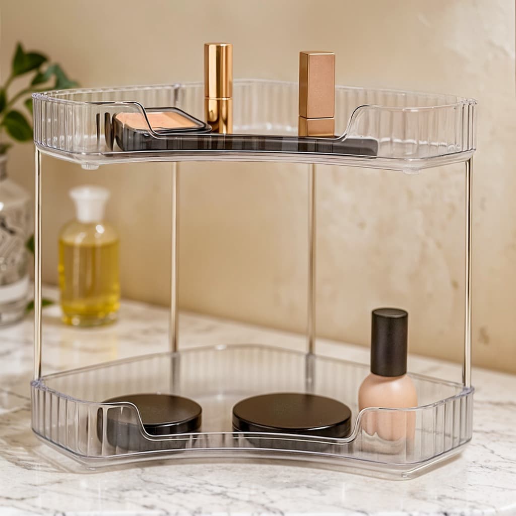 Estante Organizadora De Maquiagem Cosméticos 2 Andares Porta Maquiagem Perfume
