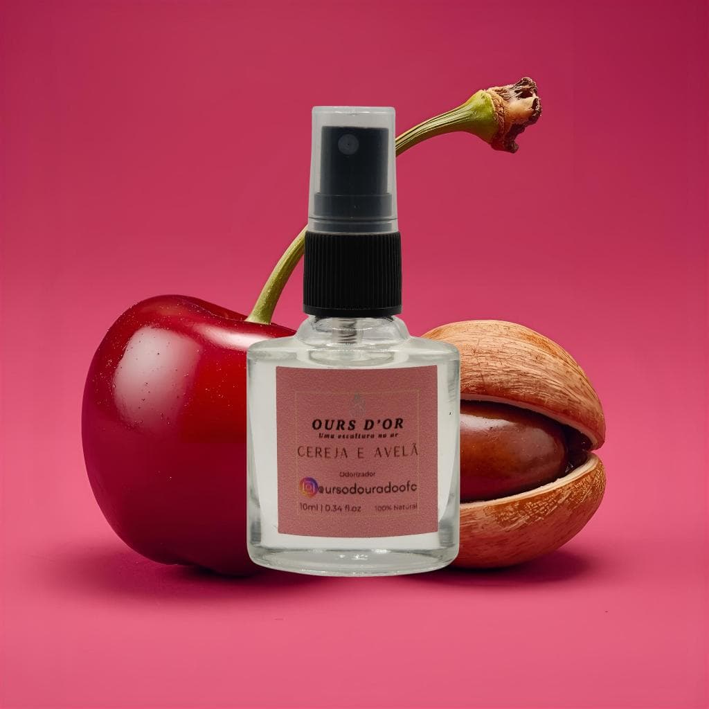 Odorizador  Plural para viagens 10 mL Spray Cereja e Avelã para levar onde quiser