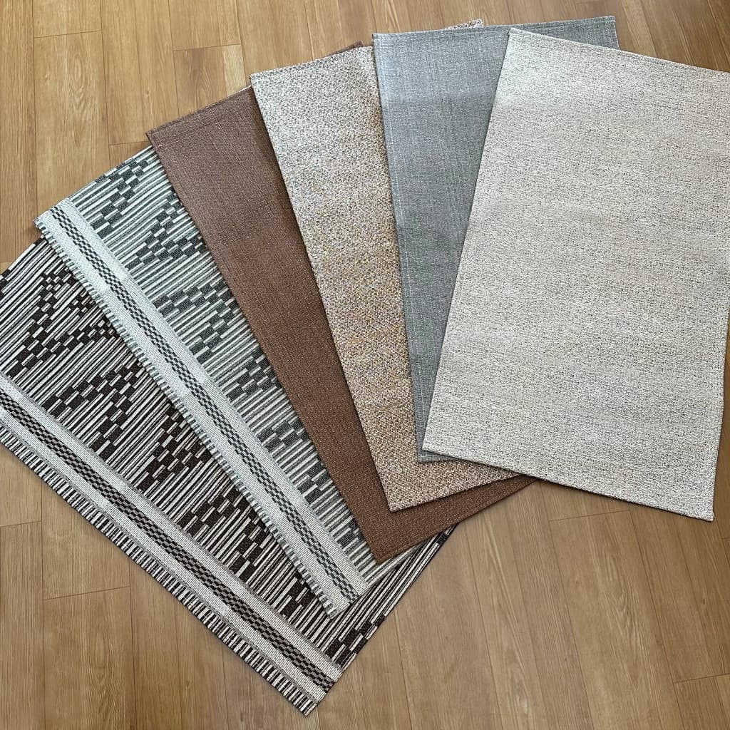 Tapete Antiderrapante Jacquard 40x70cm Fino Sem Pelo Cores Neutras Modelo Jeni
