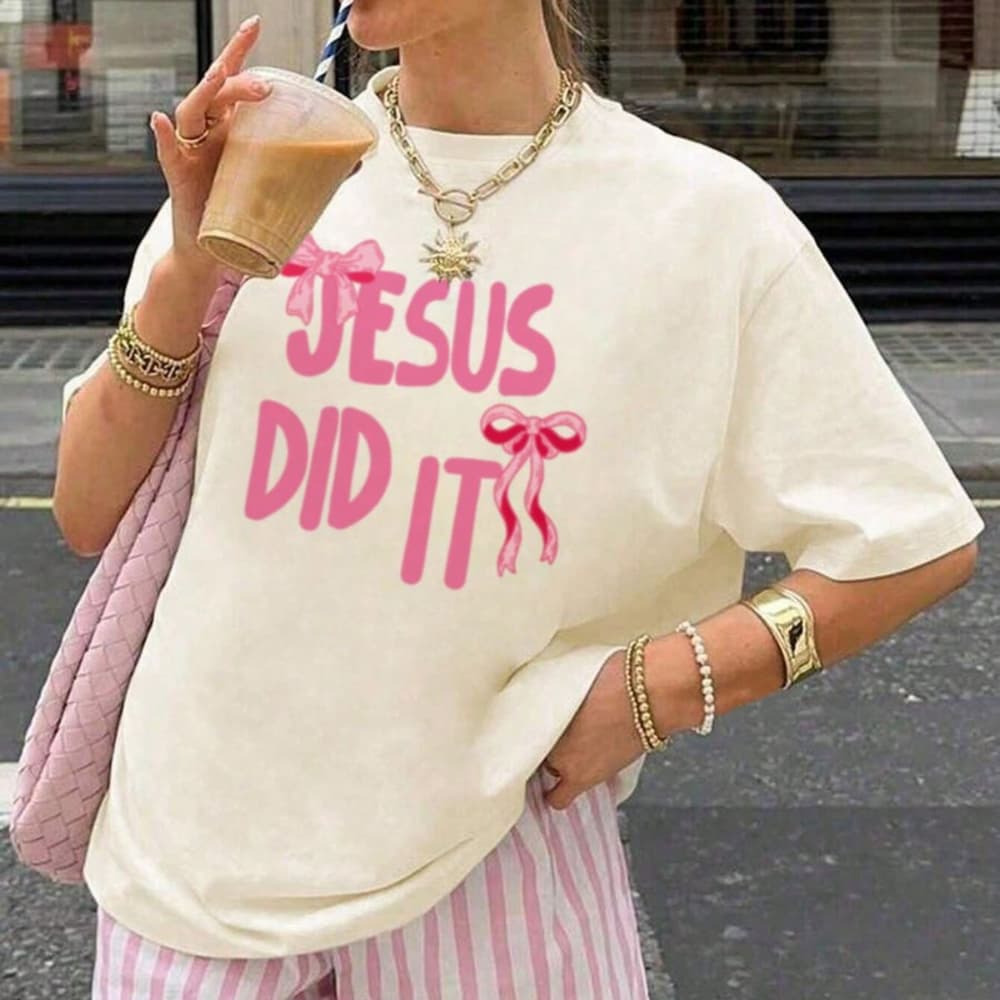Camiseta Feminina Estampada Jesus Do It 555 100% Algodão Bíblica Linda Cristã Modinha Linda