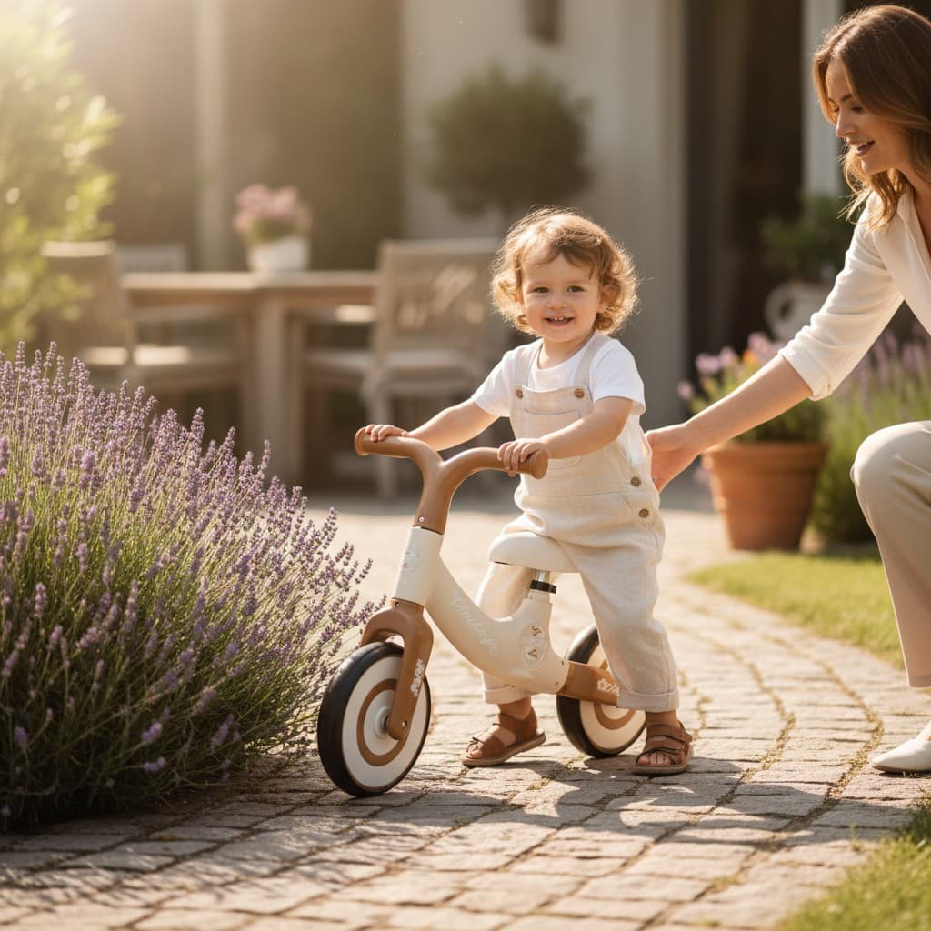 🚲 Bicicleta de Equilíbrio Infantil Sem Pedal Marrom | Assento Ajustável e Rodas Resistentes 🛞Segura e Leve ✨