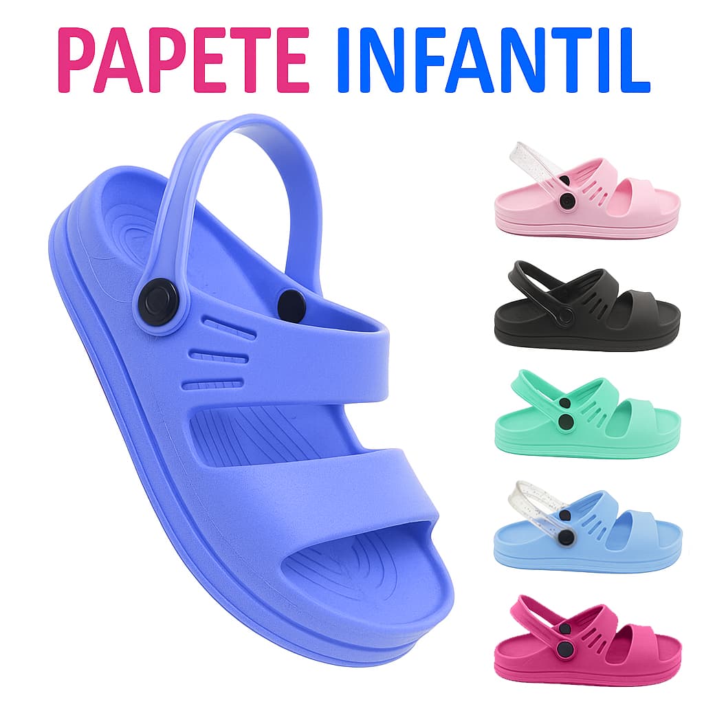 Sandália Infantil Masculino Papete Feminina Confortável Leve Antiderrapante Escolar Dia a Dia Verão