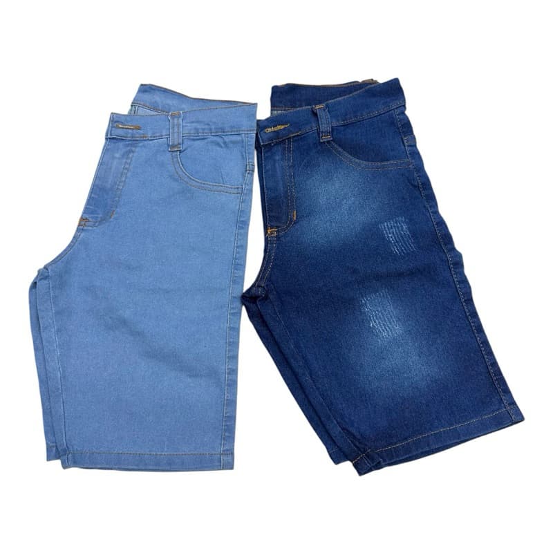 Bermuda jeans infantil c/laycra clara e escuro, rascada TOP Qualidade Boa