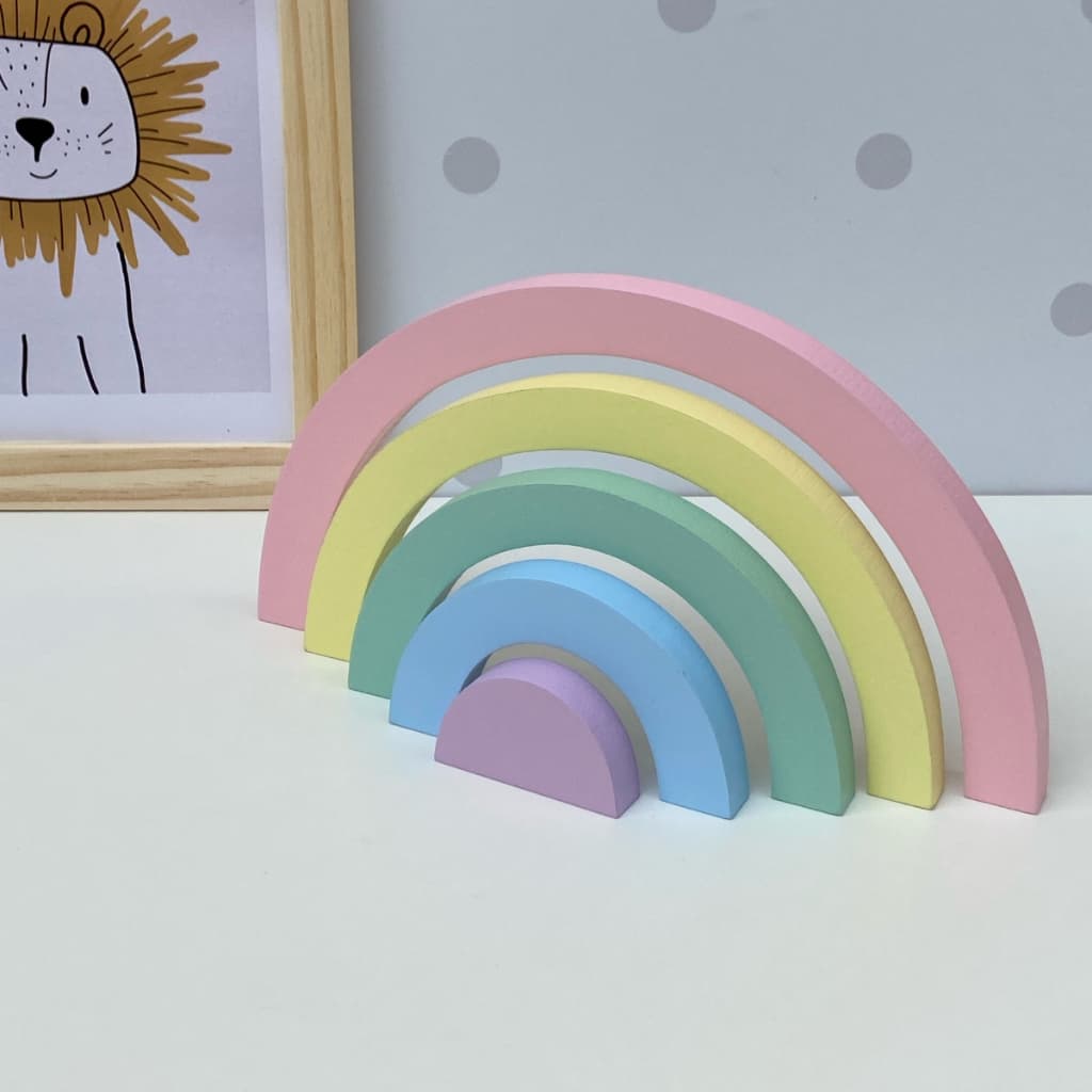 Enfeite arco-iris MDF Decoração quarto infantil e bebê