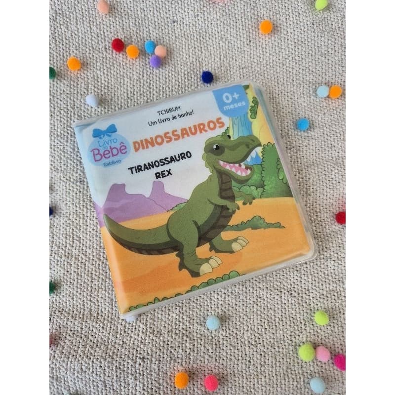 Livro de Banho Infantil | Dinossauros | Brincadeira | Histórias | 6m+