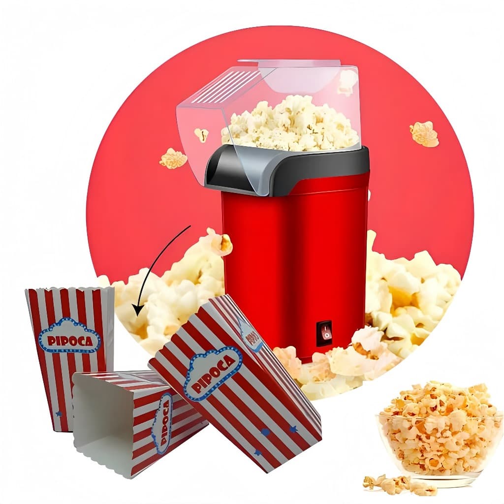 Pipoqueira Elétrica Ar Quente Máquina Fazer Pipoca Sem Óleo - 110v/220v Cozinha Cinema Filmes Saudável Potente