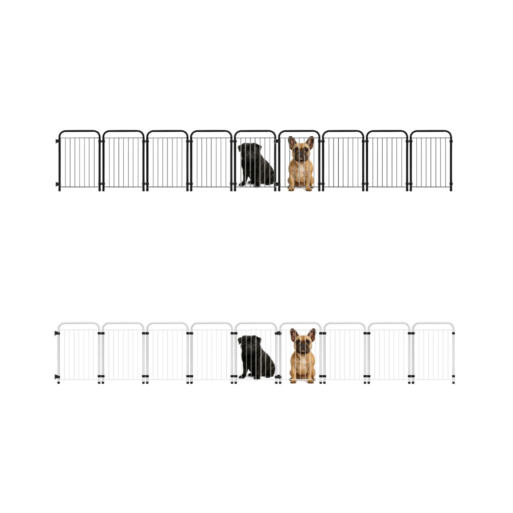 Cercado Pet Dobrável Portátil 287x51,5cm 9 Módulos em Aço Reforçado Grade Segurança para Cachorro