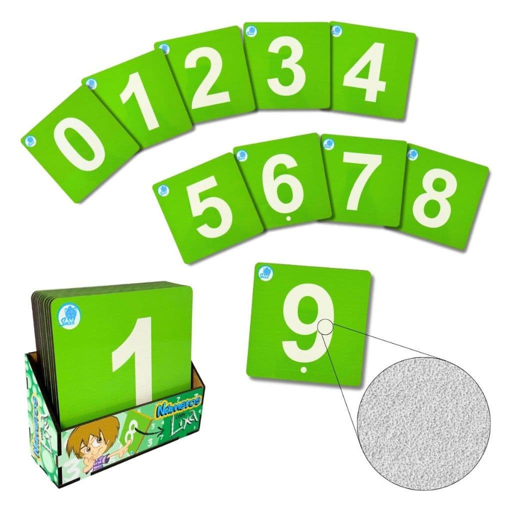 Números com Lixa Brinquedo Educativo de Madeira Sensorial Matemática - Simque - 4 anos