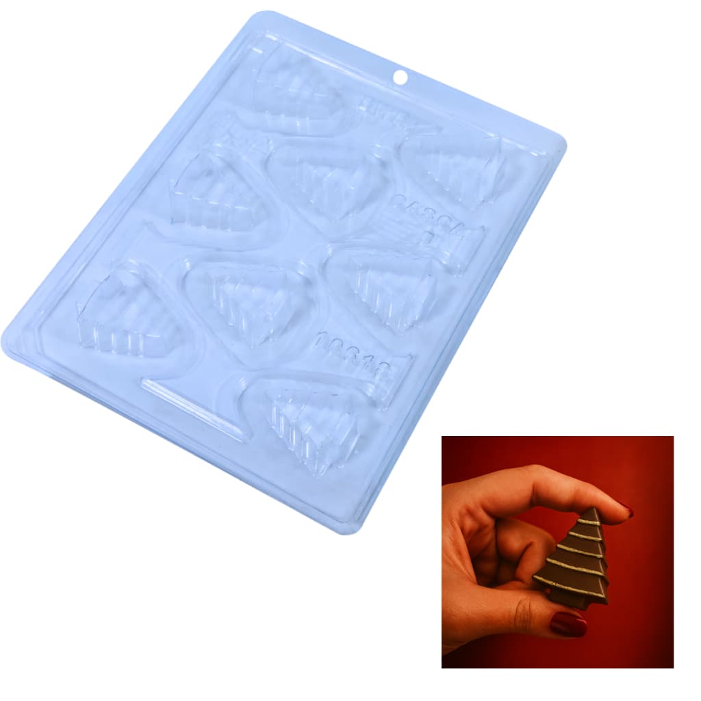 Forma Molde Bwb Cod 10618 Bombom Arvore Natal 8 Cavidades Pao de Mel Brownie Trufa Pinheirinho