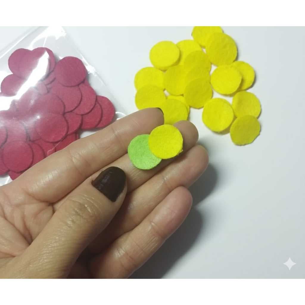 Kit com 50 Círculos em Feltro – Recorte a Laser