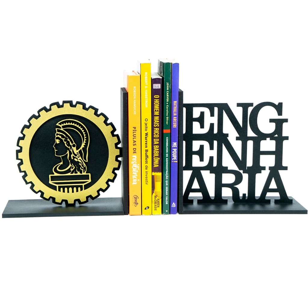 Aparador de Livros Engenharia MDF Porta Livros Decorativo Profissão Engenheiro Estante Escritório