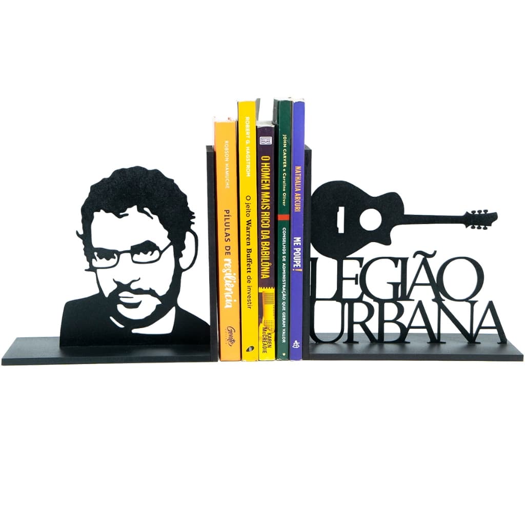 Aparador de Livros Rock Brasileiro MDF Porta Livros Decorativo Música Estante Escritório