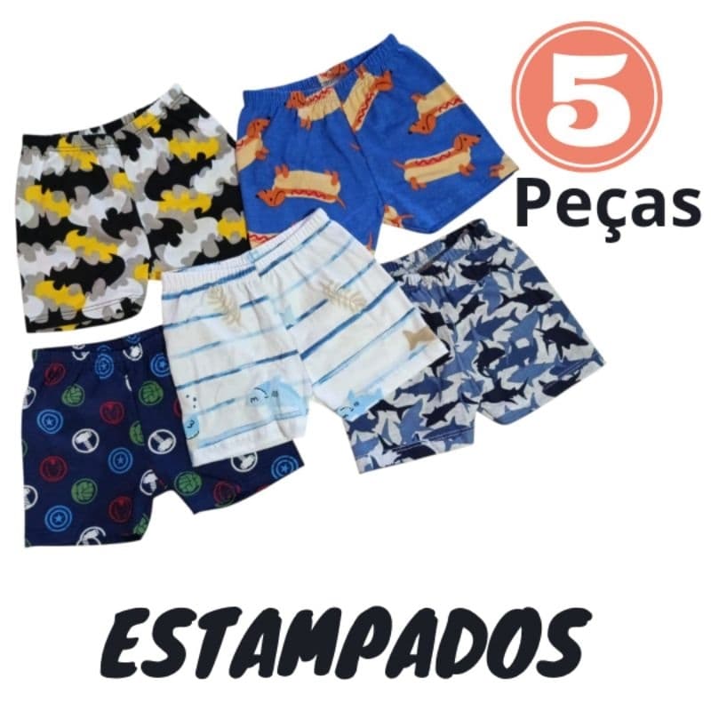 Shorts De Malha 100% Algodão Tamanho P M G  Bebê Dia das Crianças