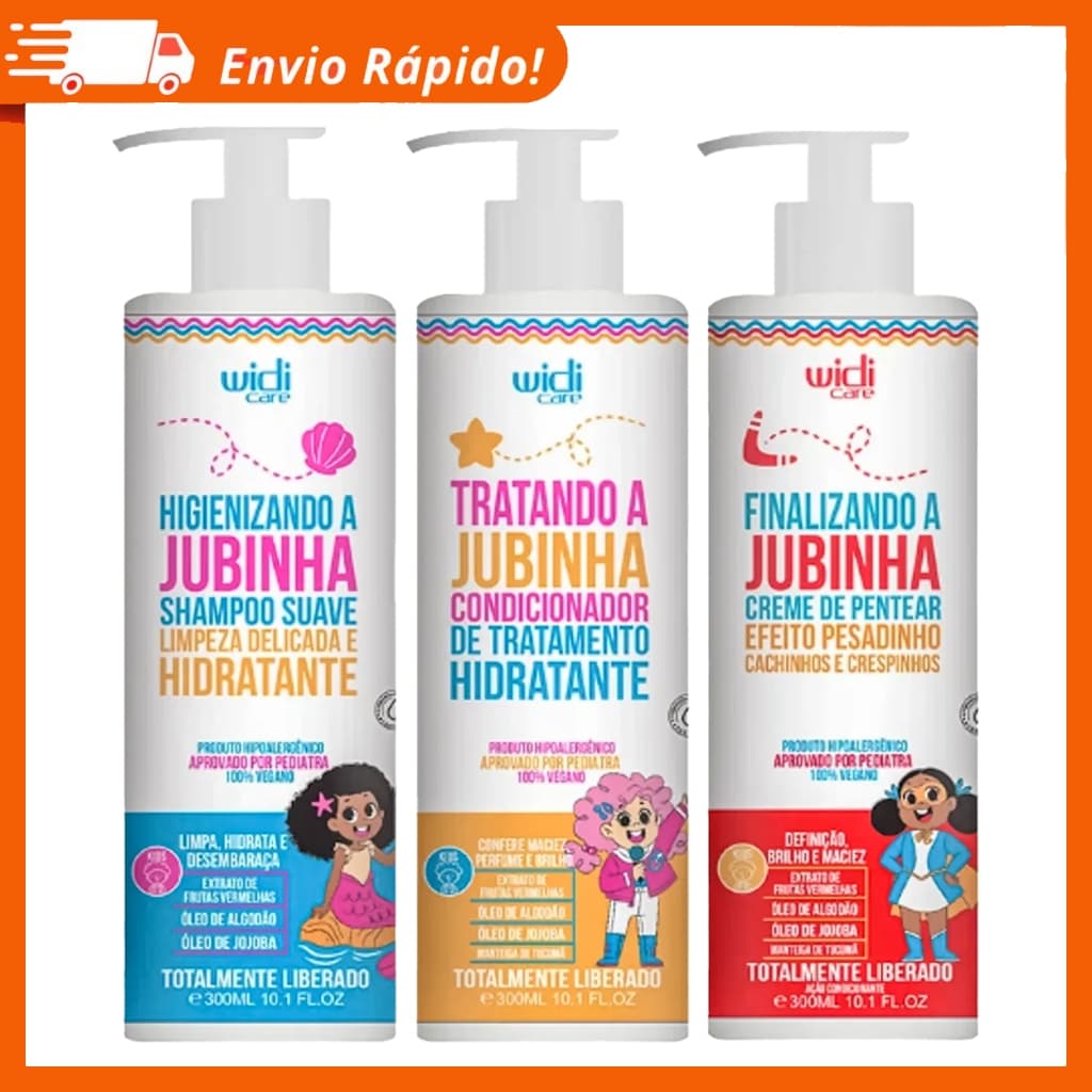 Kit Widi Care Jubinha Shampoo + Condicionador + Creme de Pentear Pesadinho