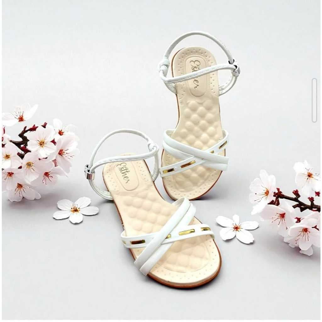 Sandália Infantil Feminina  Elegante  Luxuosa– Confortável, Ajustável Do 26 ao 32