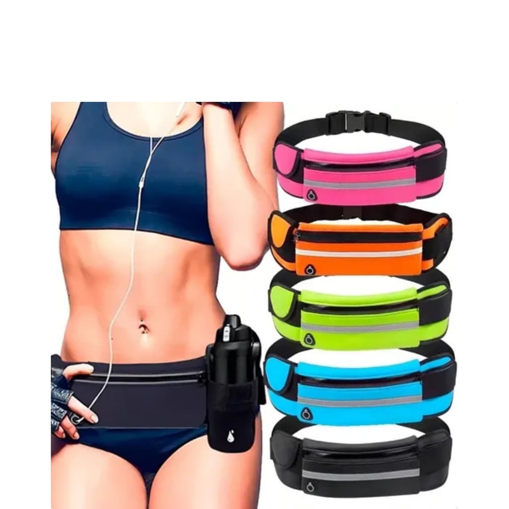Pochete Fitness Corrida Academia Celular Bike Impermeável Porta Celular Garrafa Documento cor preto