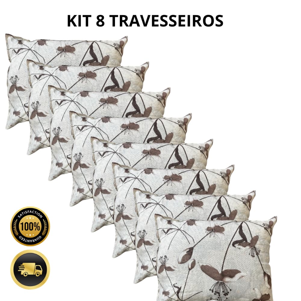 Kit 8 Travesseiros Strech Antialergico Antibacteriano 50x70x16cm Preço De Fábrica