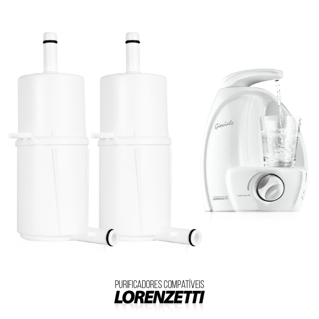 2 ou 1 Unidade de Refil Filtro Gioviale Compatível Lorenzetti Vela RPC-01 GIO Carvão Ativo