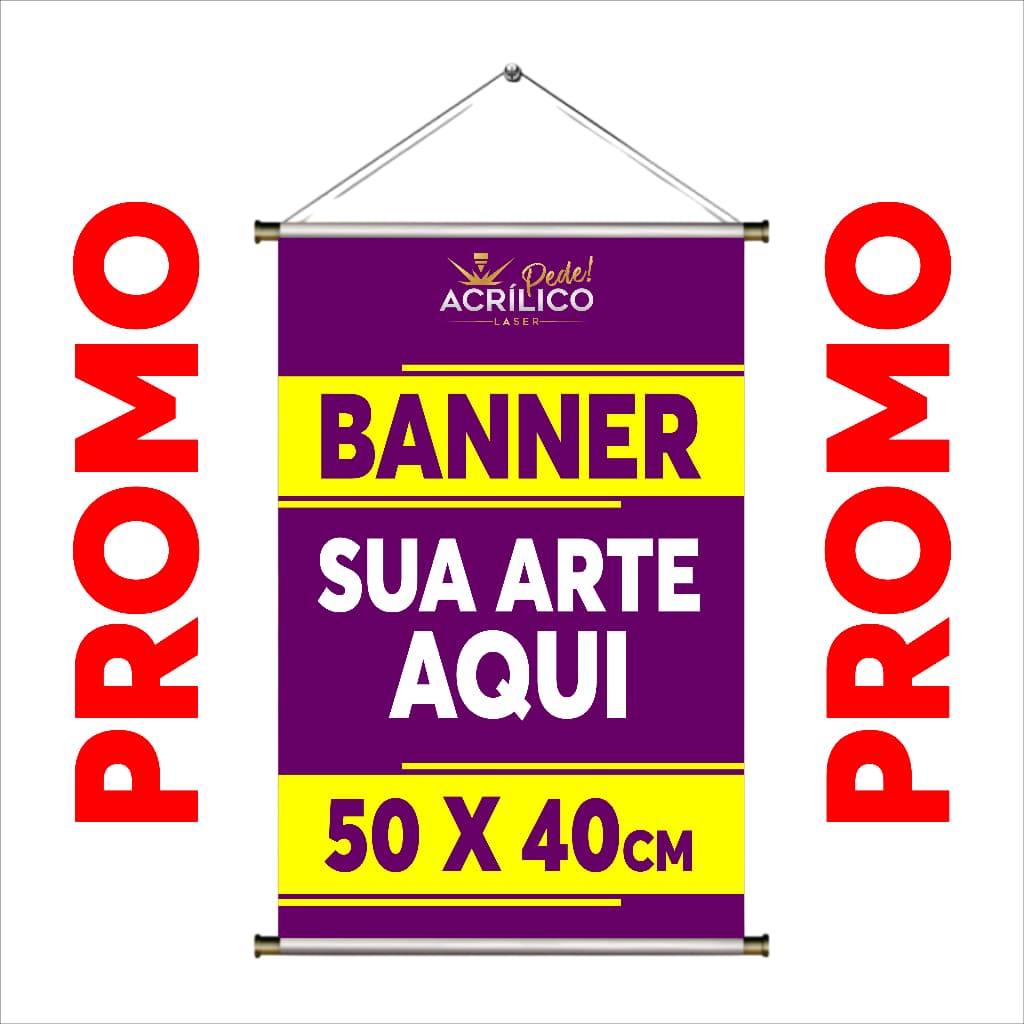 Banner 50x40cm Personalizado COM SUA ARTE | Impressão de Qualidade