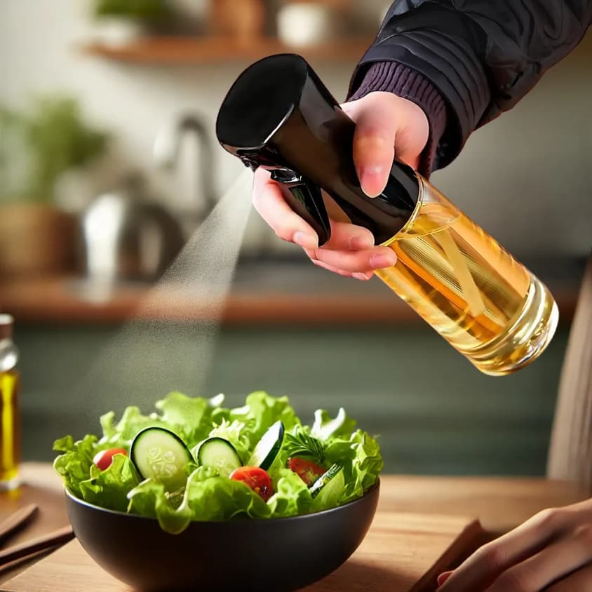 Kit 2 Spray Borrifador 220ML Azeite Vinagre Culinário Pulverizador Vidro Galheteiro em acrílico