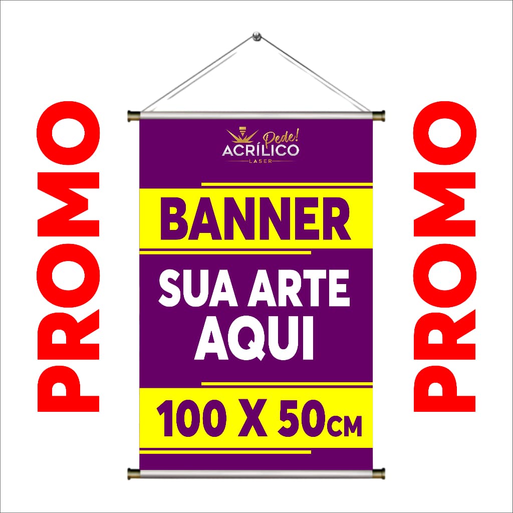 Banner 100x50cm Personalizado COM SUA ARTE | Impressão Alta Qualidade