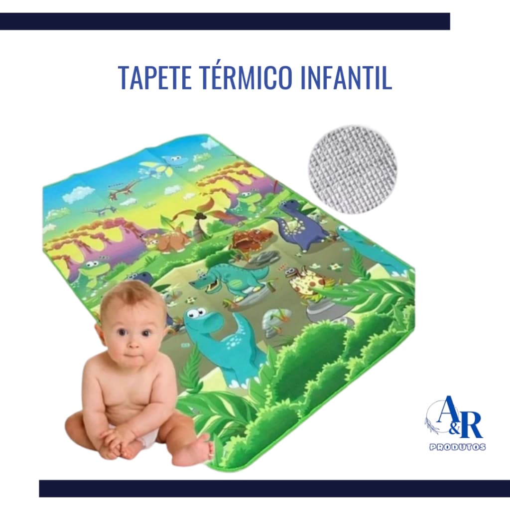 Tapete Térmico Infantil Bebê Estampas Atividades Educativo Tapetinho Lavável 0,90X1,20