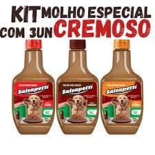 Kit 3un Molho Especial Para Ração Cães Cremoso iPet Tasty 250g