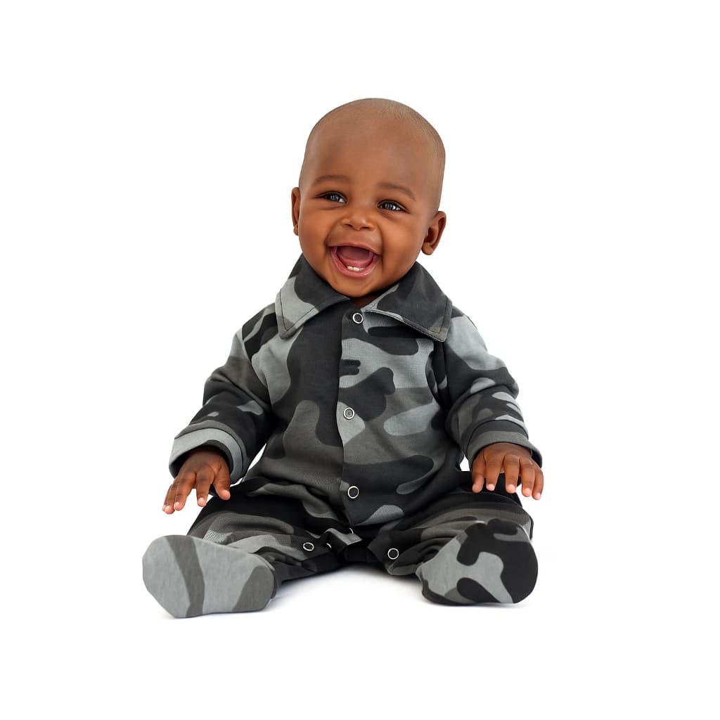 Macacão Roupa de Bebê Camuflado Urbano