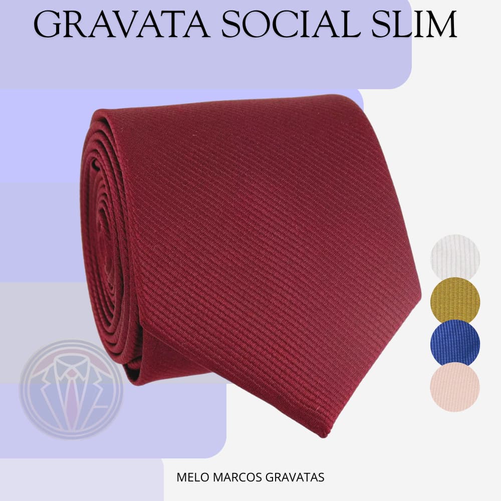 Gravata Lisa Social Slim Premium Trabalhada No Poliéster Para Padrinho Noivo Casamento