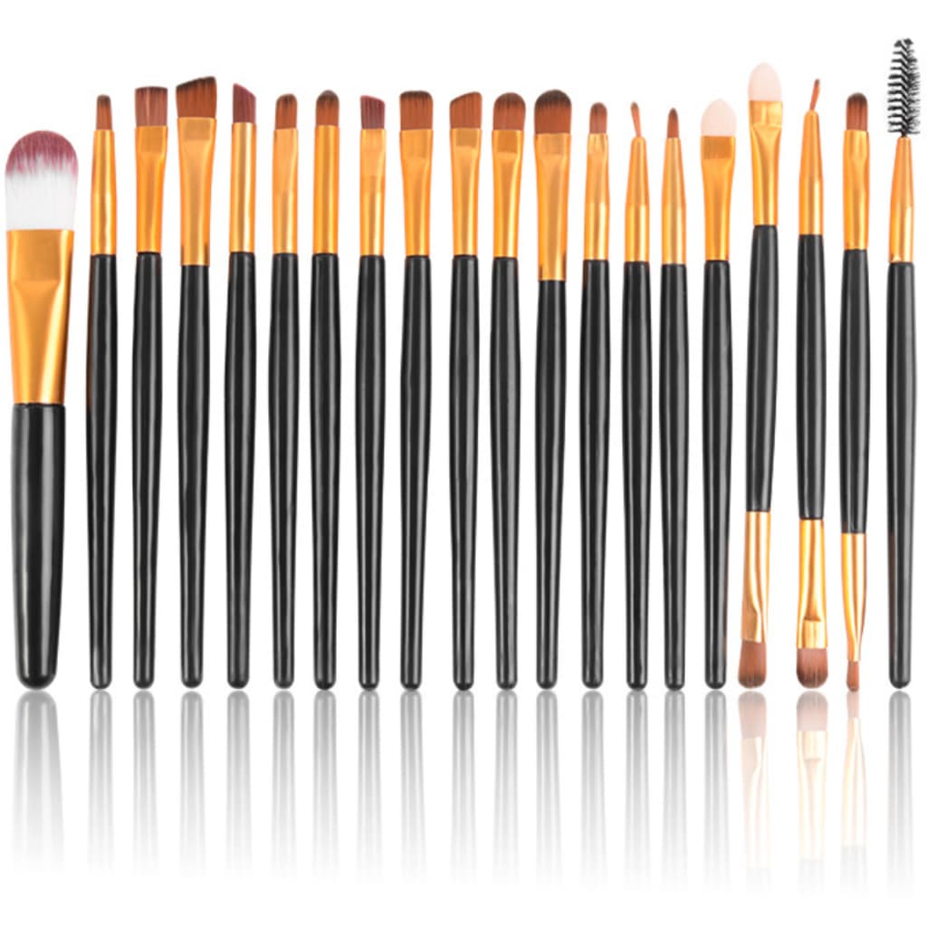 Kit 20 Pincéis de Maquiagem Cores Pincel Profissional