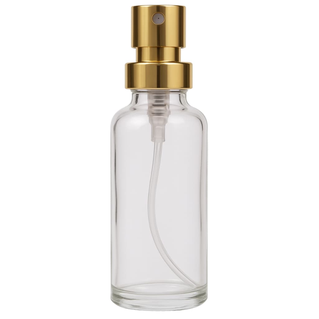 Kit Frasco Perfume Recrave Flaconete Cilíndro 15ml Bocal 15mm Com Válvula Luxo Dourada