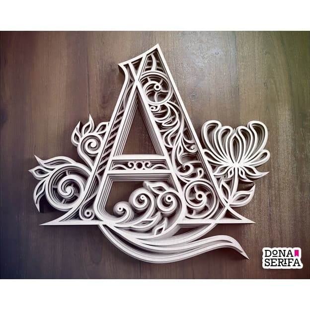 Letra Ornamentada Enfeitada Decoração MDF Retrô