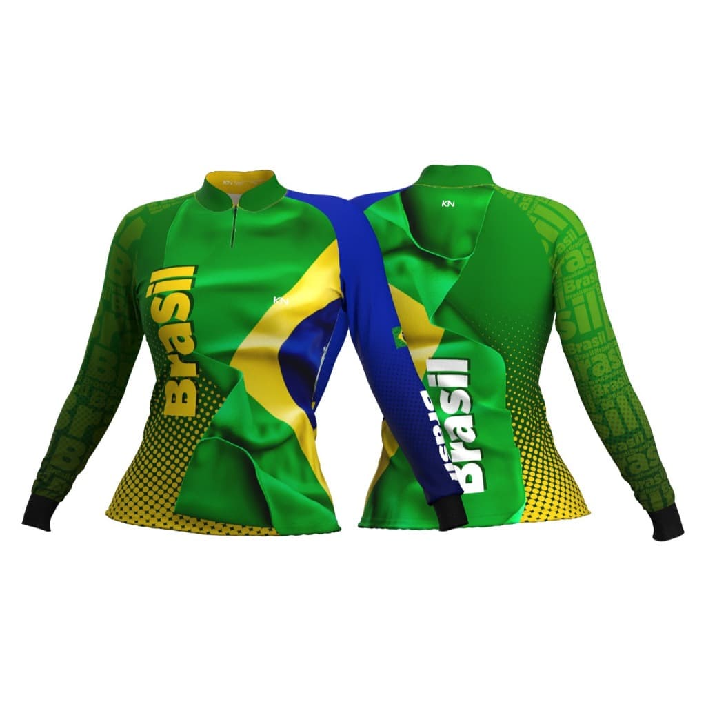 Camiseta Pesca Patriota Brasil DRY SOFT Feminina Proteção Solar UV50