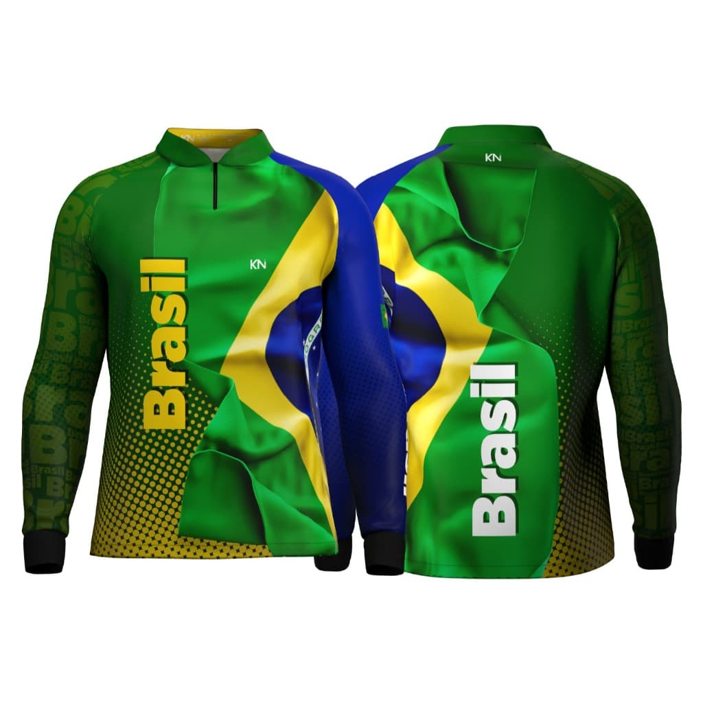 Camiseta Pesca Patriota Brasil DRY SOFT Masculina Proteção Solar UV50