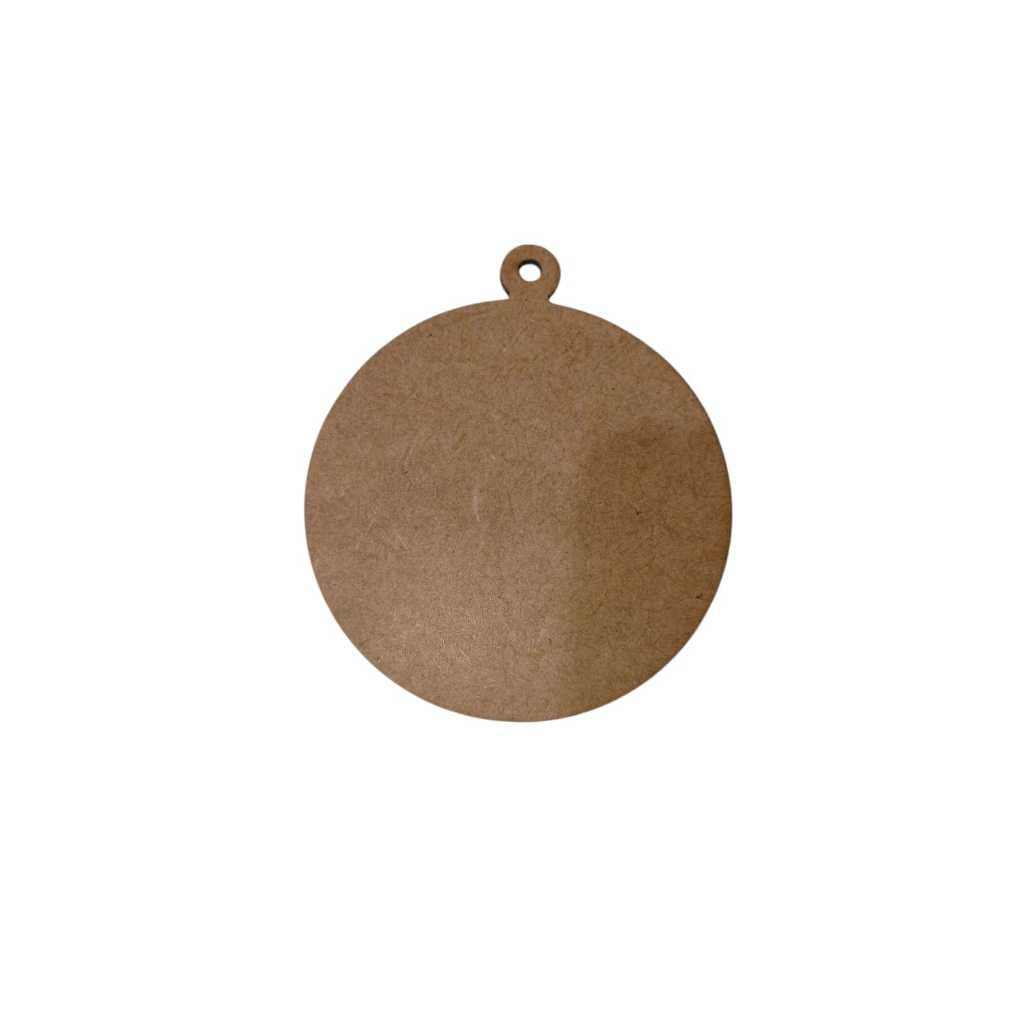 Aplique Bola De  Natal Lisa Kit 30 Unidades Mdf Crú