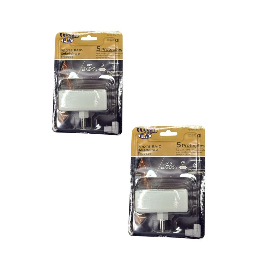 Kit com 2 Protetor Contra Raios para Geladeira e Freezer - Surtos e Picos de Energia 127v