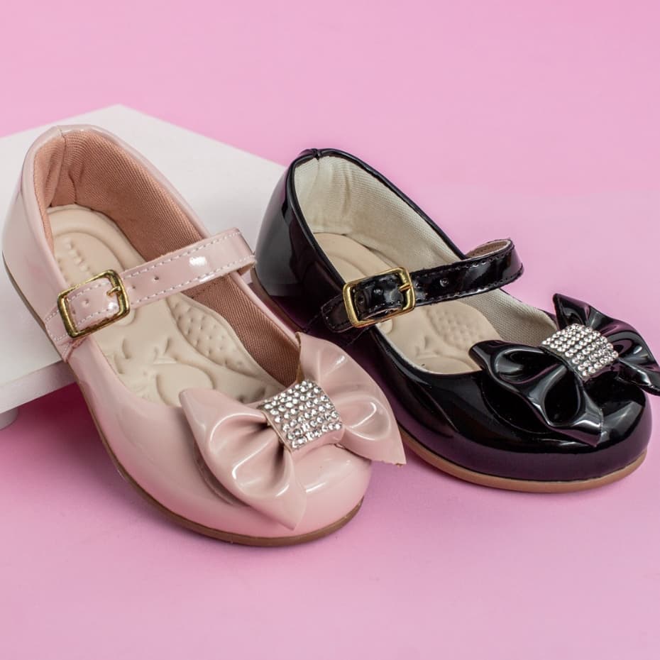 Sapatilha Sapato Infantil Menina Festa Brilho Strass Final de Ano Confortável Promoção Moda