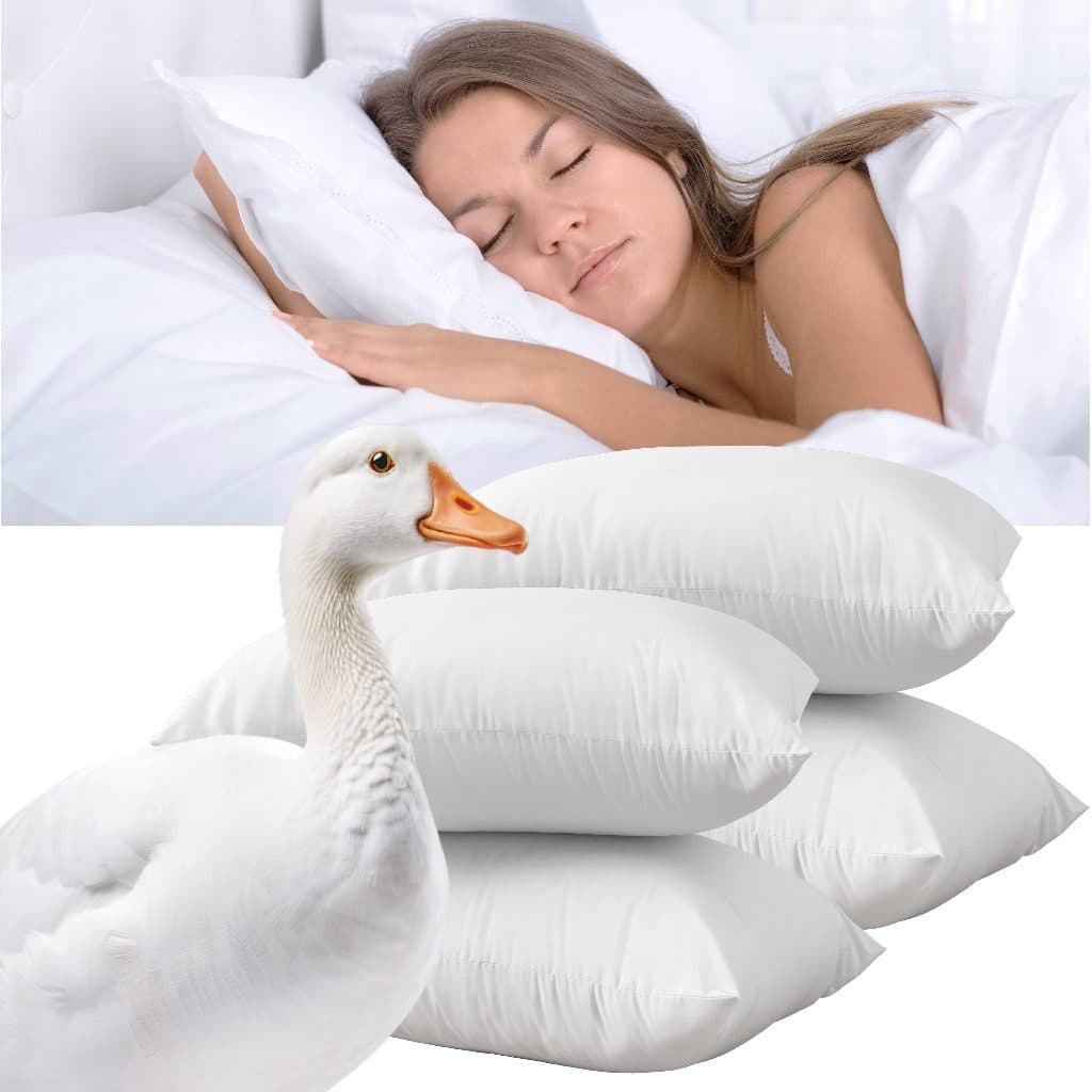 Kit 4 Travesseiros 50x70 Macio Confortável Antialérgico Anatômico Pluma de Ganso