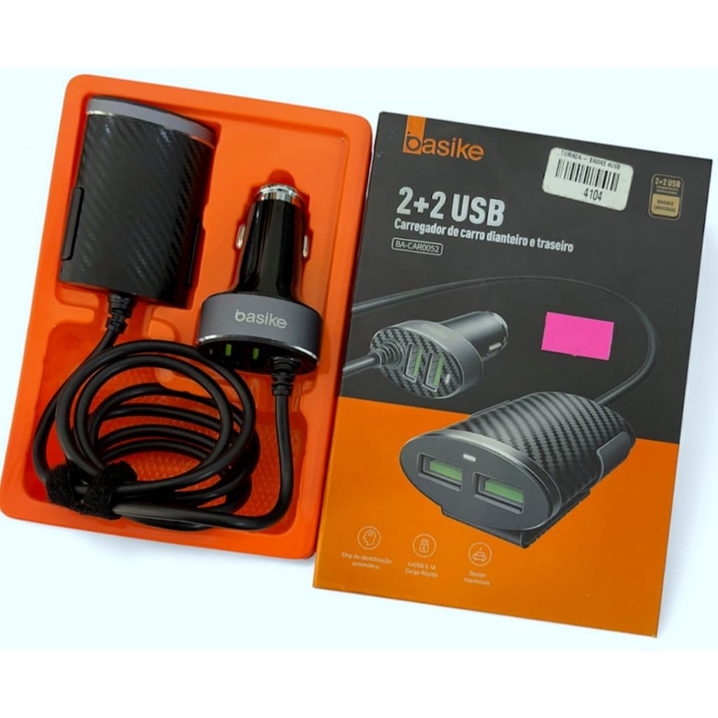 Carregador Veicular 4 USB Basike BA-CAR0052