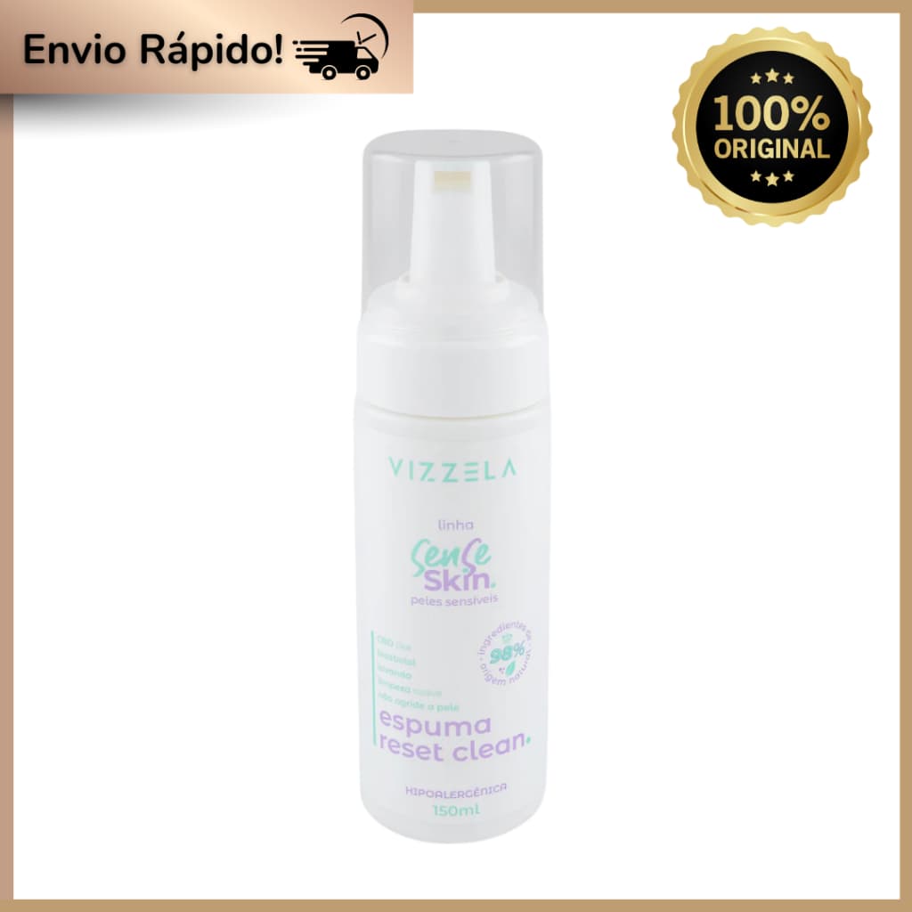 Espuma De Limpeza Facial Reset Clean Sense Skin – Peles Sensíveis Vizzela